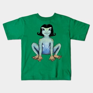 Yoga Card Frog Girl Kids T-Shirt
